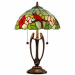 Tiffany Glass Lamp with Birds
