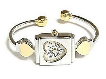 Gold and Silver Heart Watch